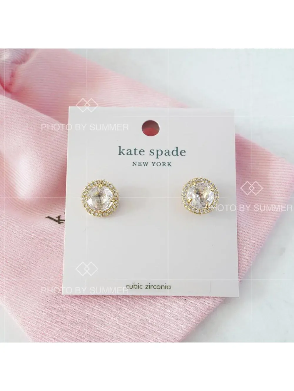 Kate Spade Bright Ideas Pave Halo Studs Earrings Clear/ Gold
